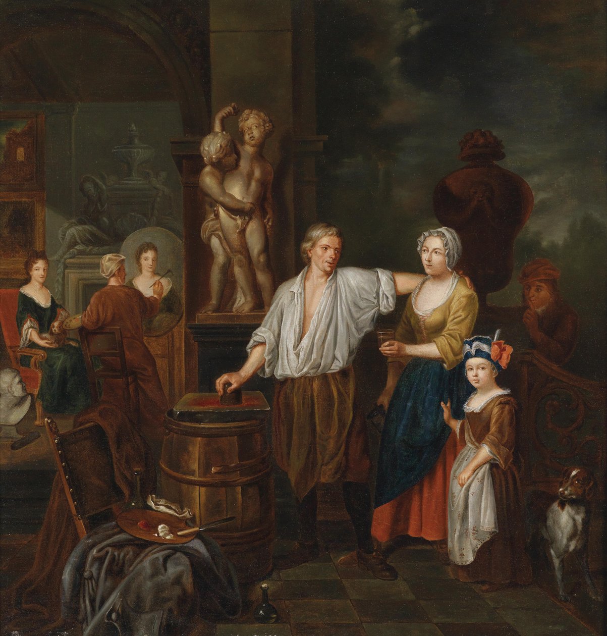 In het atelier van de schilder door Jan Josef Horemans II