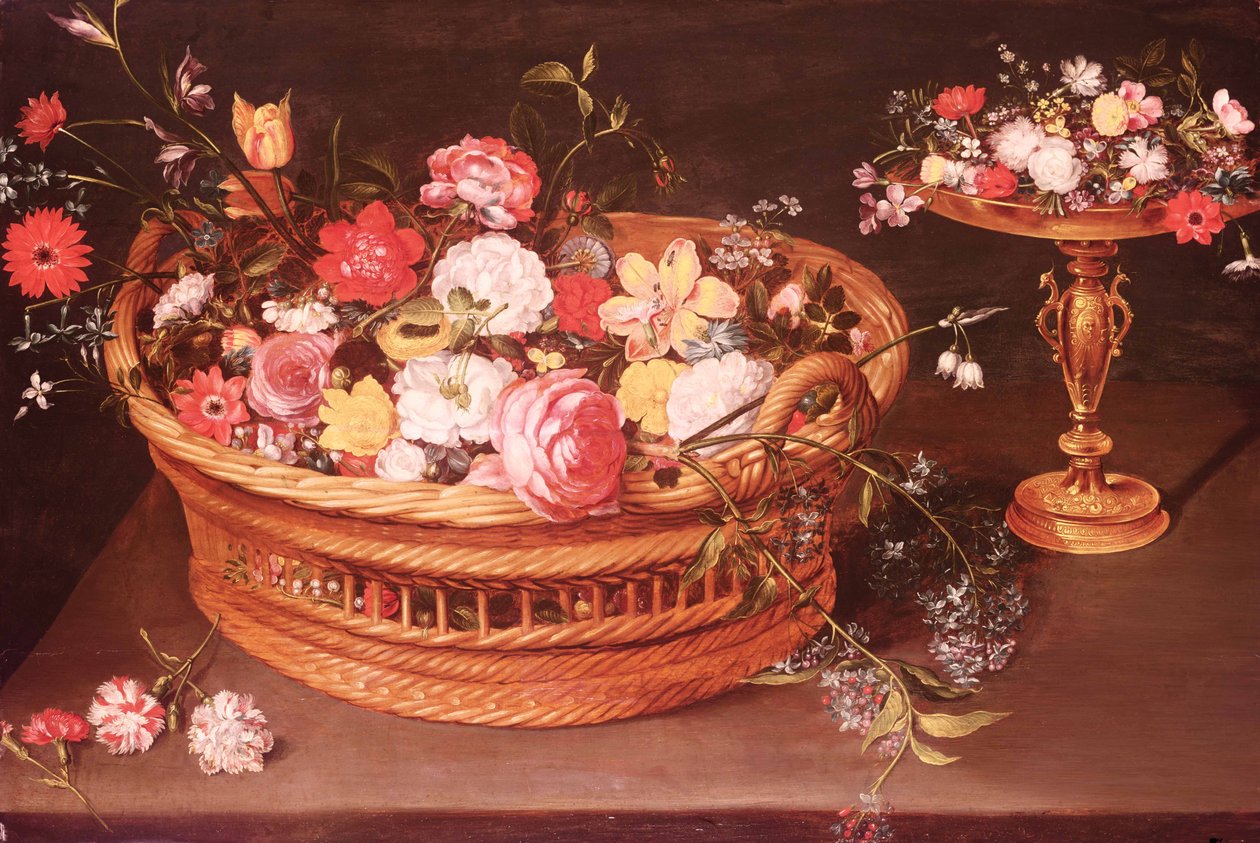 Een Mand met Bloemen door Jan the Elder Brueghel