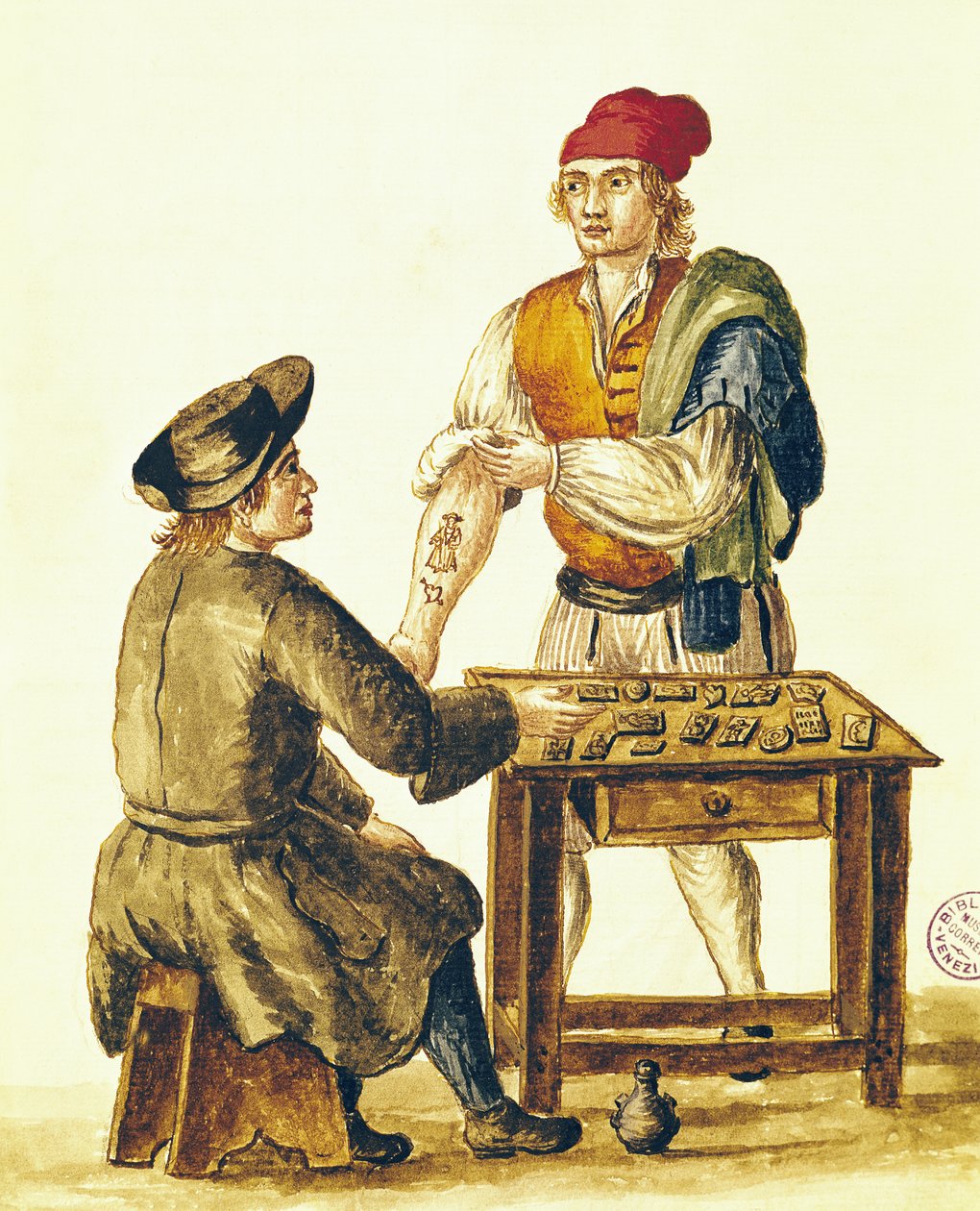 Venetiaanse tatoeëerder door Jan van Grevenbroeck