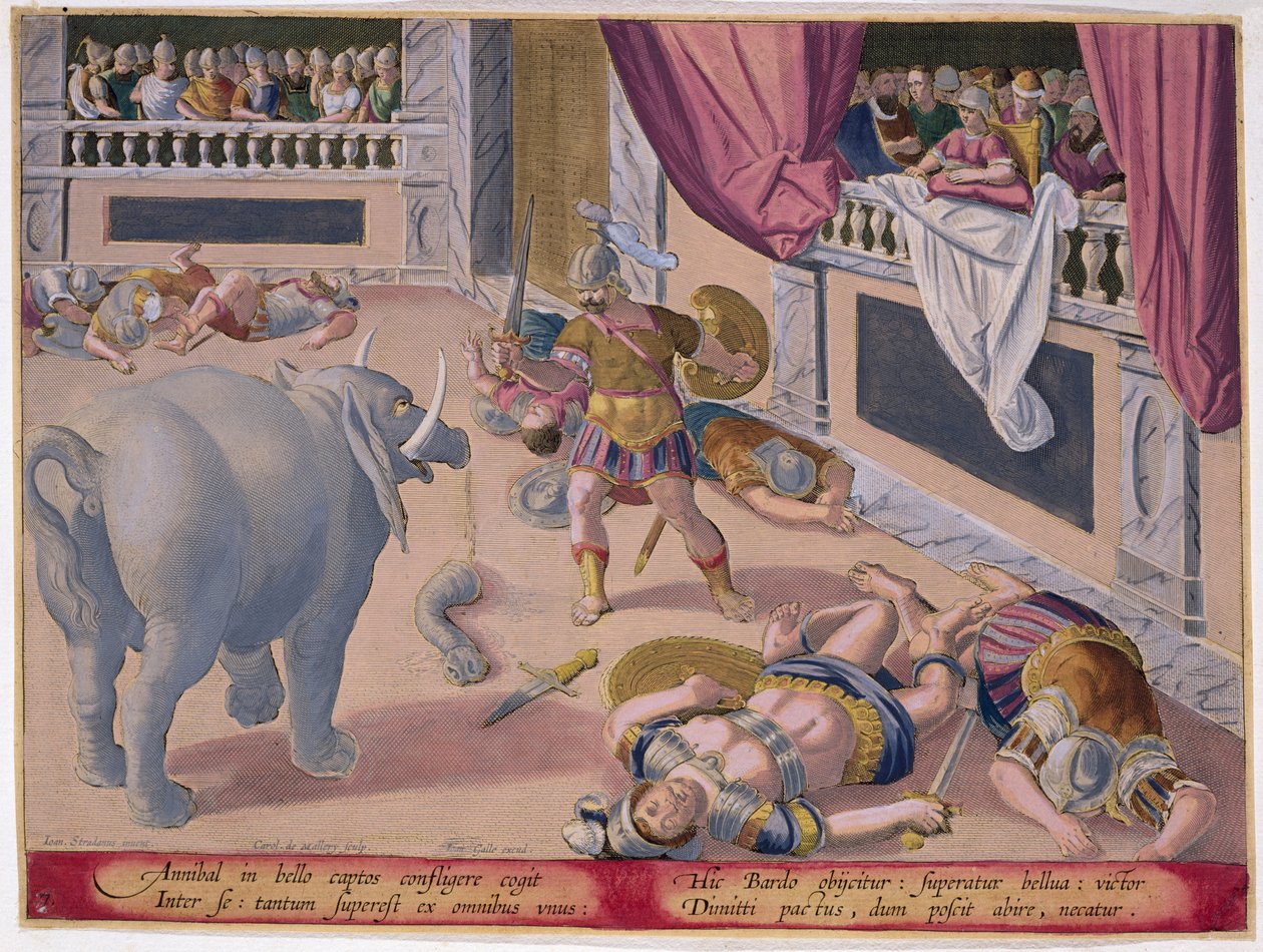 Hannibal (247-c.183 v.Chr.) Laat Verslagen Romeinen Tegen Elkaar Vechten, plaat 7 uit 