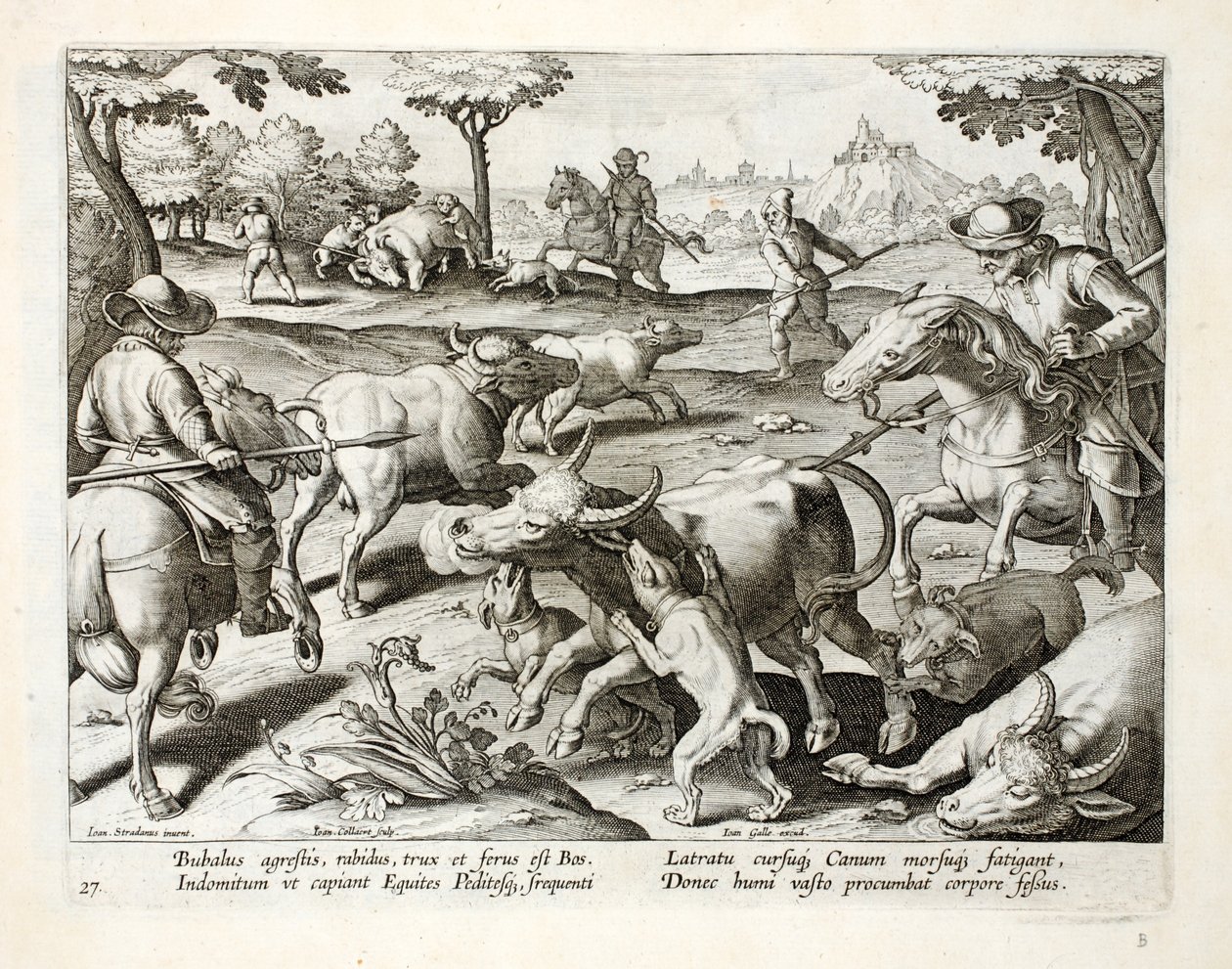 Jacht op wilde os, illustratie uit 
