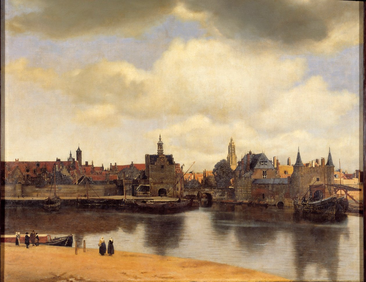 Zicht op de stad Delft door Jan (1632-75) Vermeer