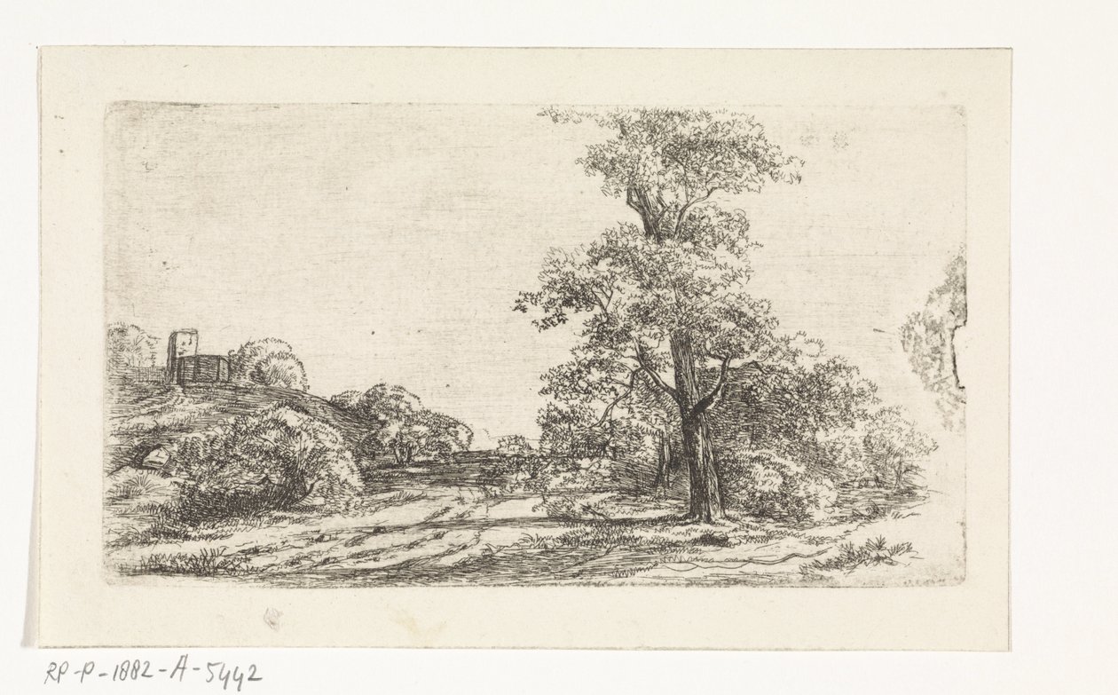 Landschap met een boom door Jan Andries Töpfer
