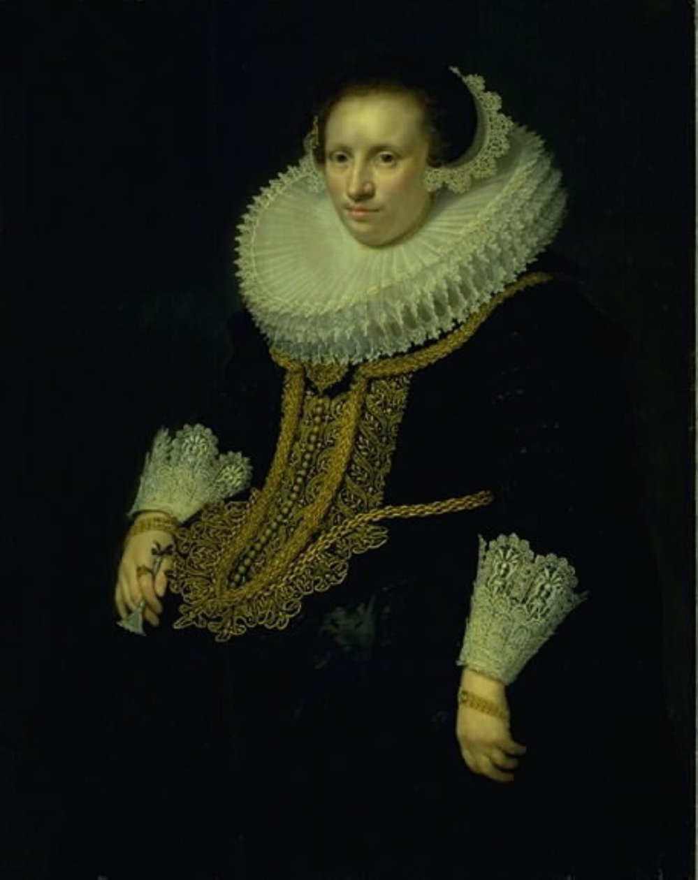 Portret van een dame door Jan Antonisz. van Ravesteyn