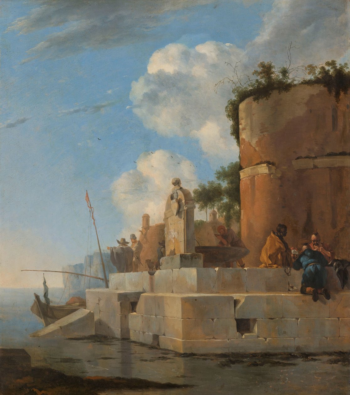 Een kust ruïne in Italië door Jan Asselijn