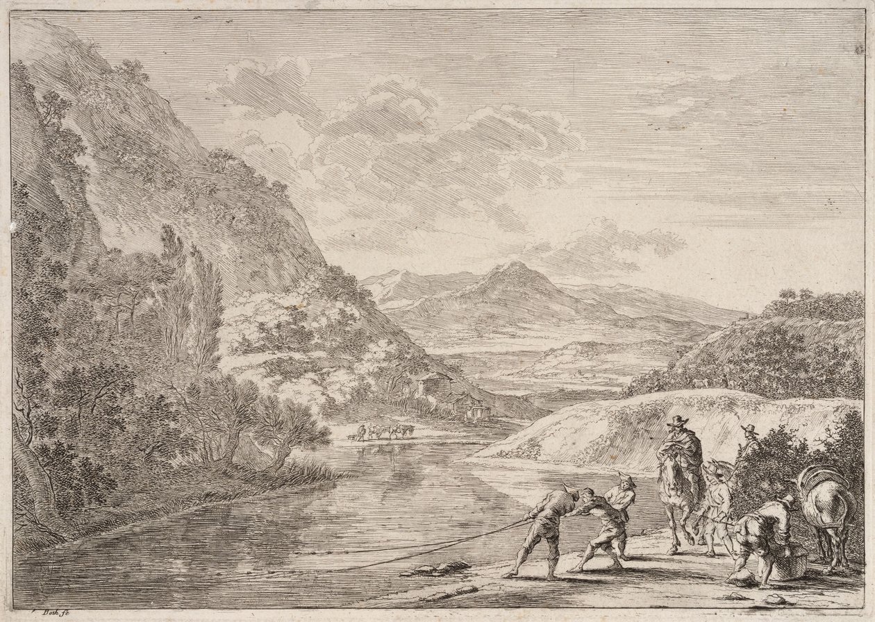 Vissers aan de Tiber, uit de serie Gezichten van Rome en omgeving door Jan Both