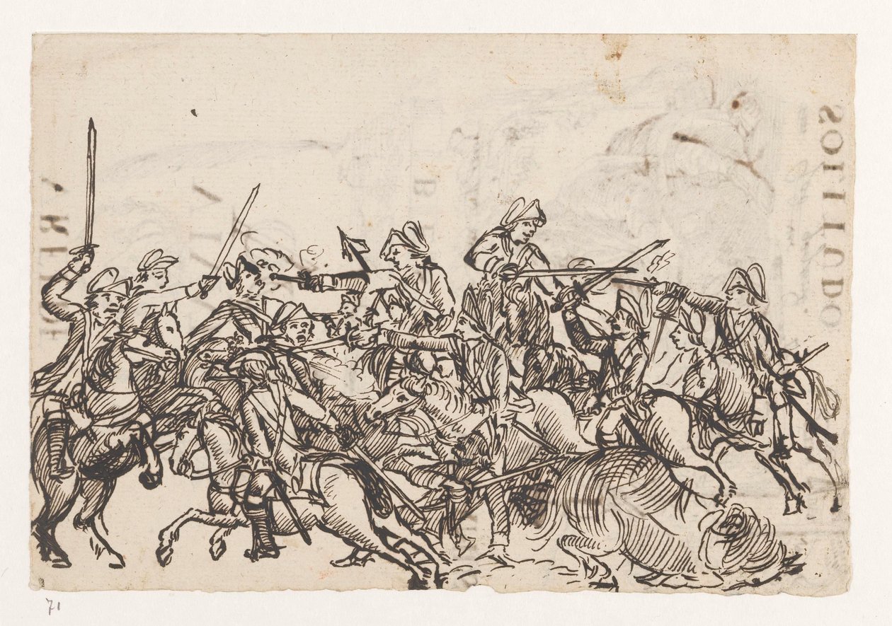 Ruiterslag / Allegorie op de Engelse oorlog door Jan Brandes
