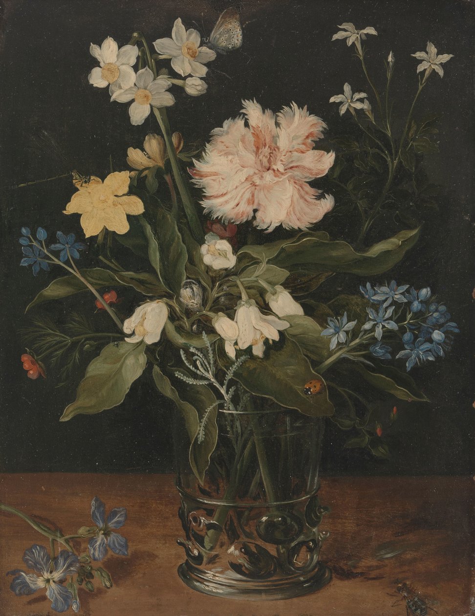 Stilleven met bloemen in een glas door Jan Brueghel (I)