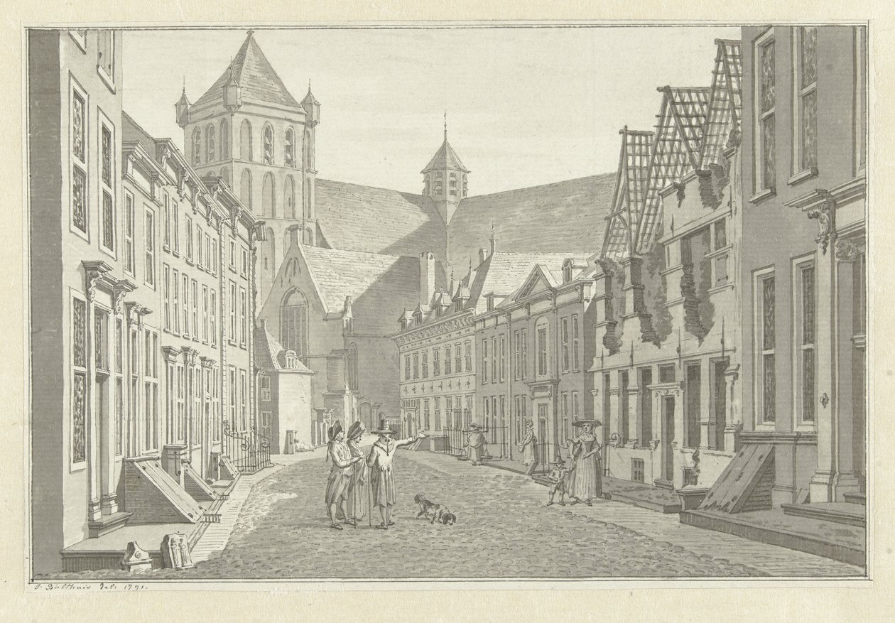 Ruïne van het huis van Lucas van Steveninck te Middelburg, 1787 door Jan Bulthuis (signed by artist)