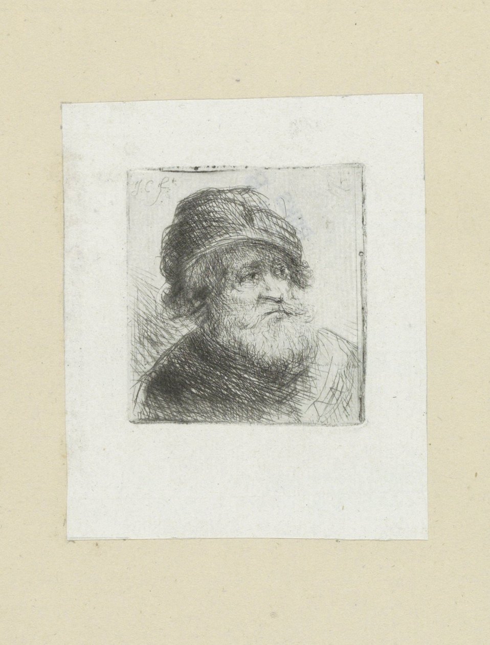 Oude man met tulband door Jan Chalon