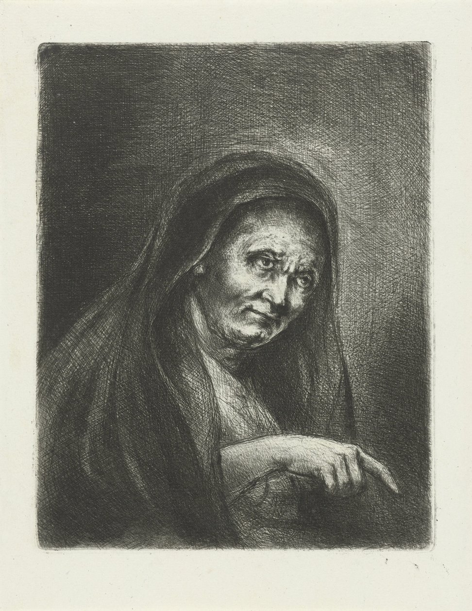 Oude vrouw door Jan Chalon