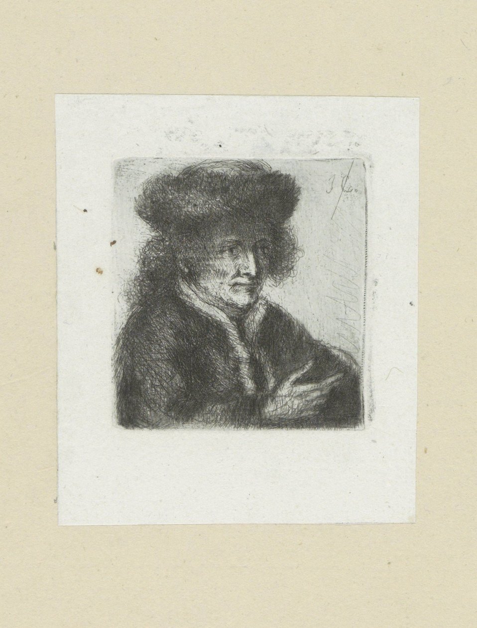 Volwassen man met bontmuts door Jan Chalon