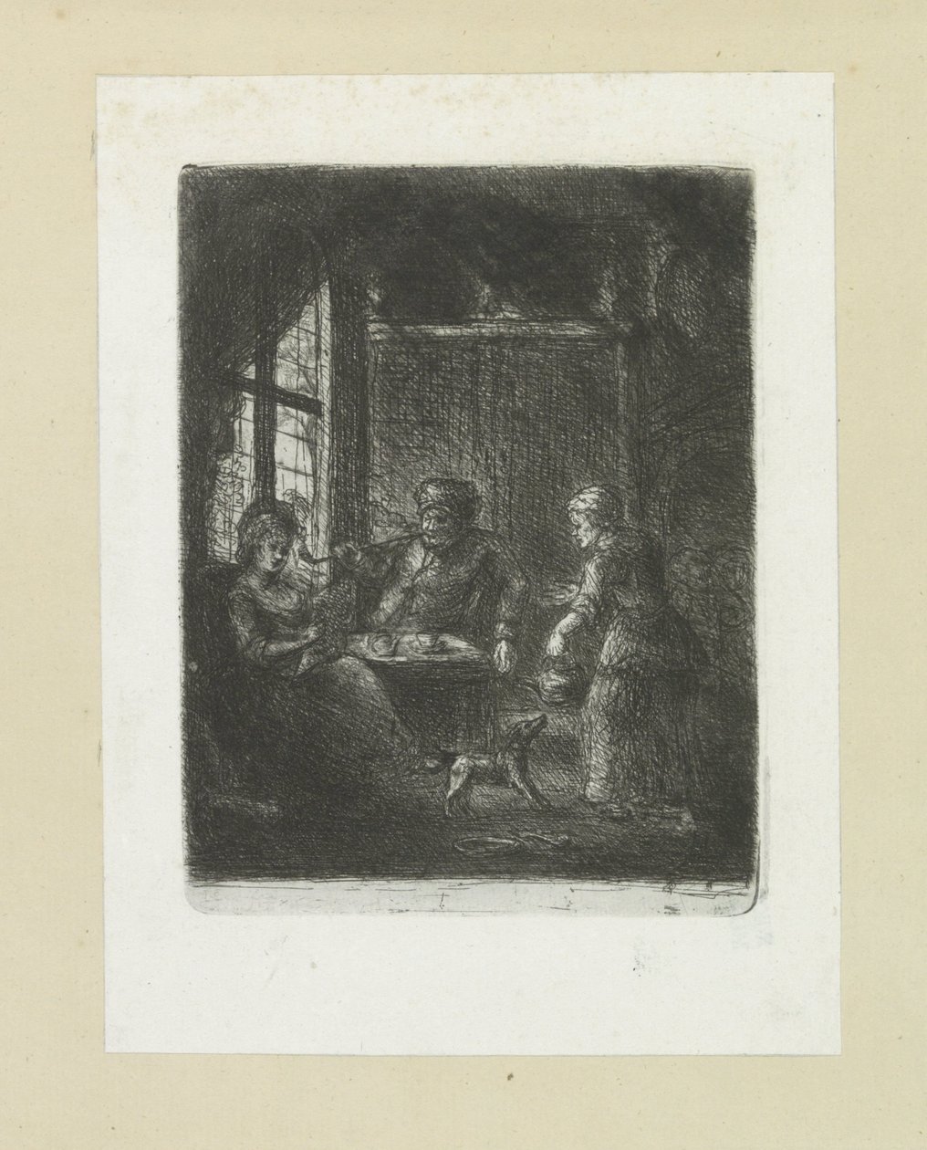 Woonkamer met paar door Jan Chalon