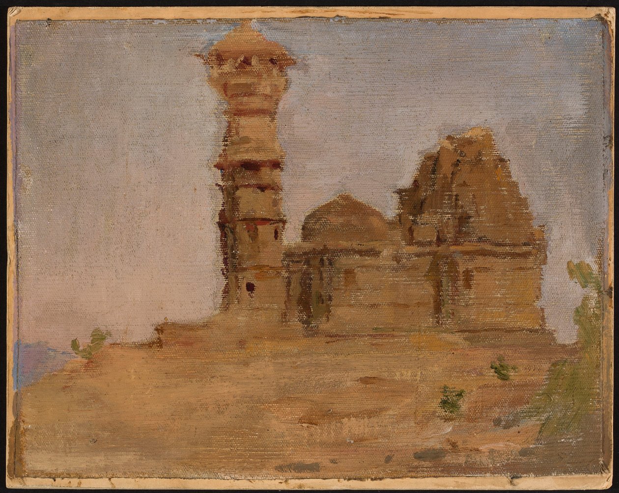 Verlaten antieke tempel in Chittorgarh. Van een reis naar India door Jan Ciągliński
