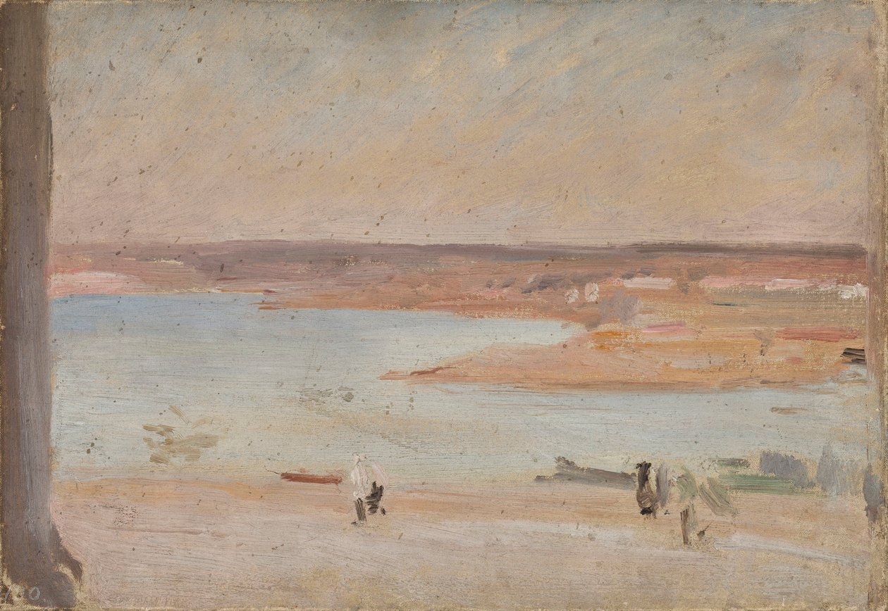 Woestijnlandschap met een rivier door Jan Ciągliński