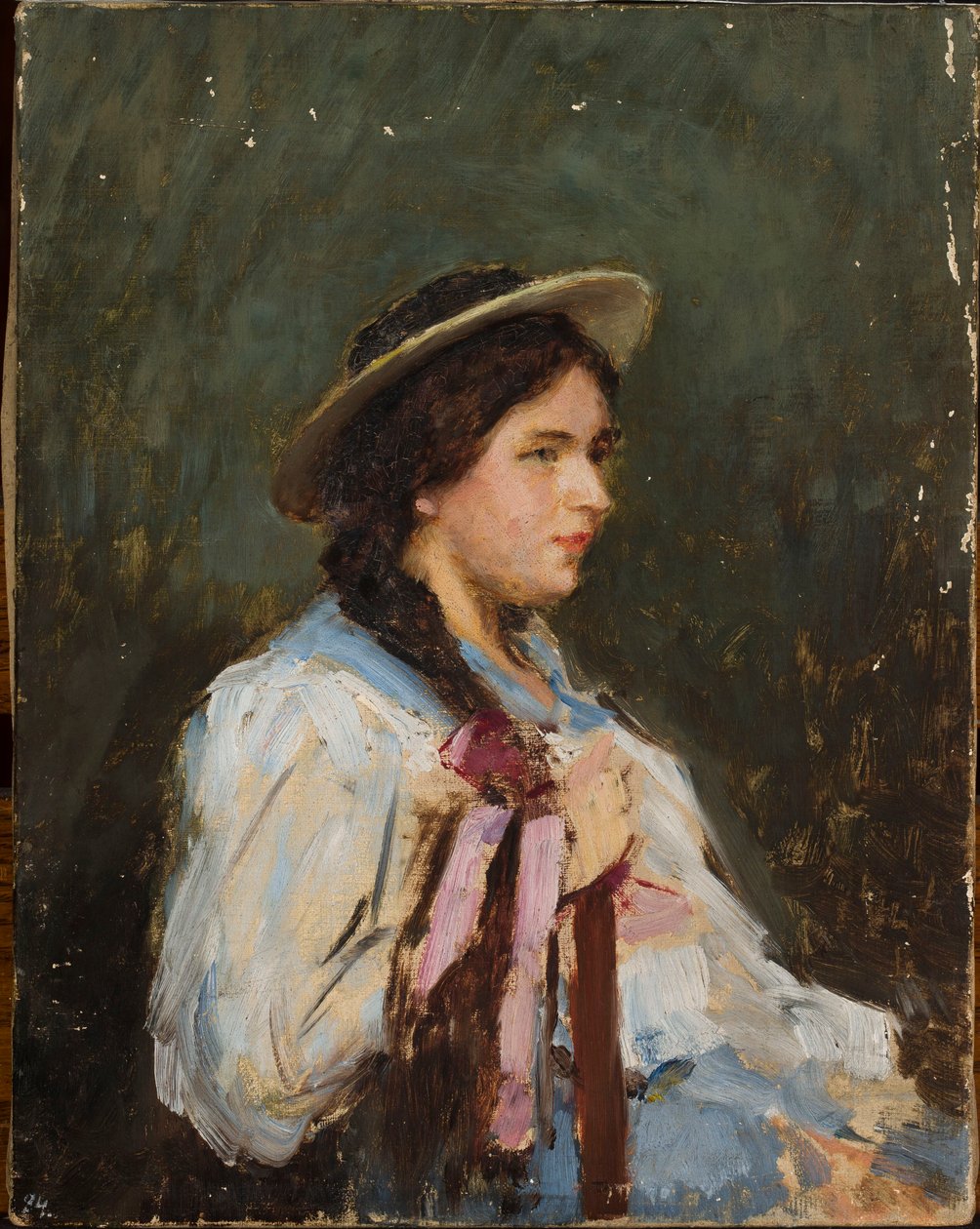 Portret van een vrouw door Jan Ciągliński