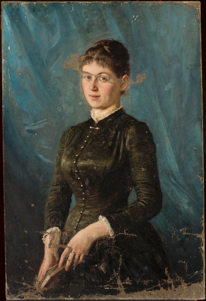 Portret van een jonge dame door Jan Ciągliński