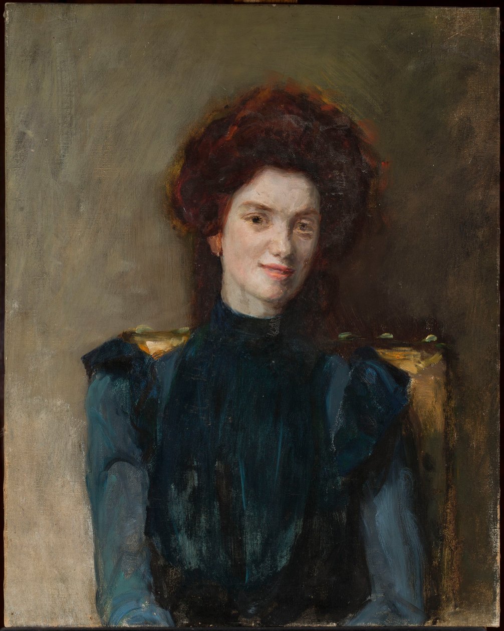 Portret van een roodharige vrouw door Jan Ciągliński