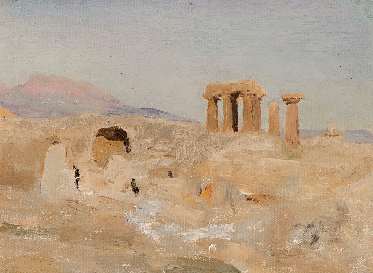 De tempel van Apollo en Parnas in Korinthe. Uit een reis naar Griekenland door Jan Ciągliński