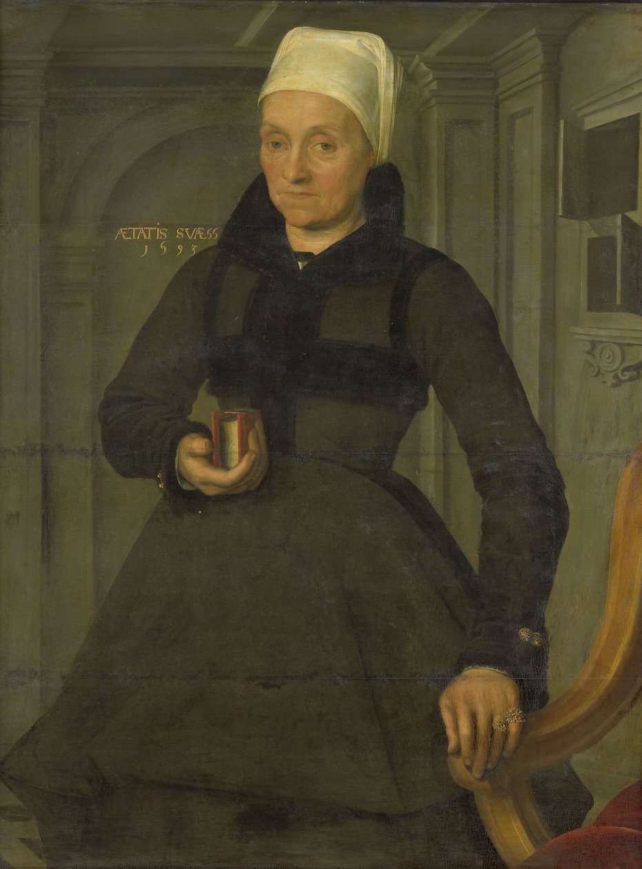 Portret van Lysbeth Hendriksdr (1536-na 1603). Echtgenote van Bartholomeus van der Wiere door Jan Claesz. (attributed to)