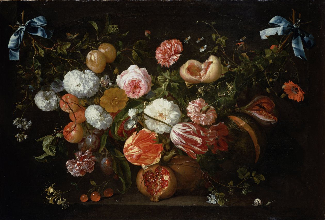 Een krans van bloemen door Jan Davidsz de Heem