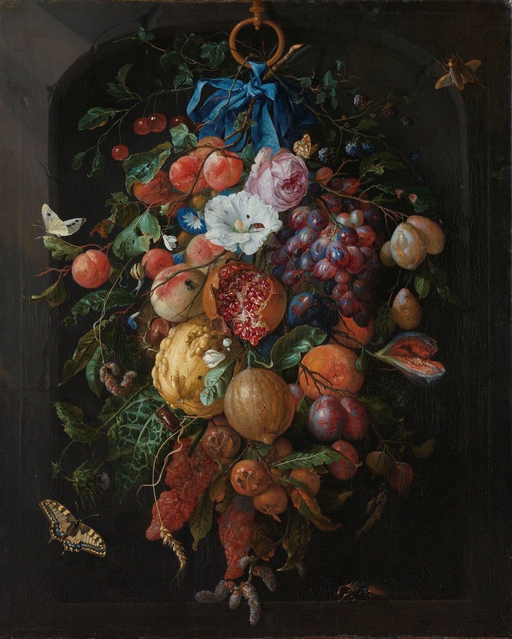 Festoen van fruit en bloemen door Jan Davidsz de Heem