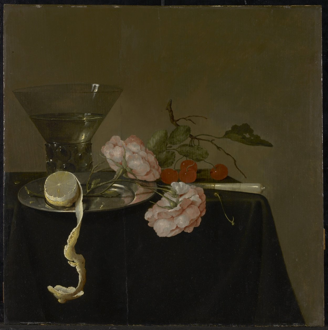 Stilleven met drinkglas, fruit en rozen, c.1632-34 door Jan Davidsz de Heem