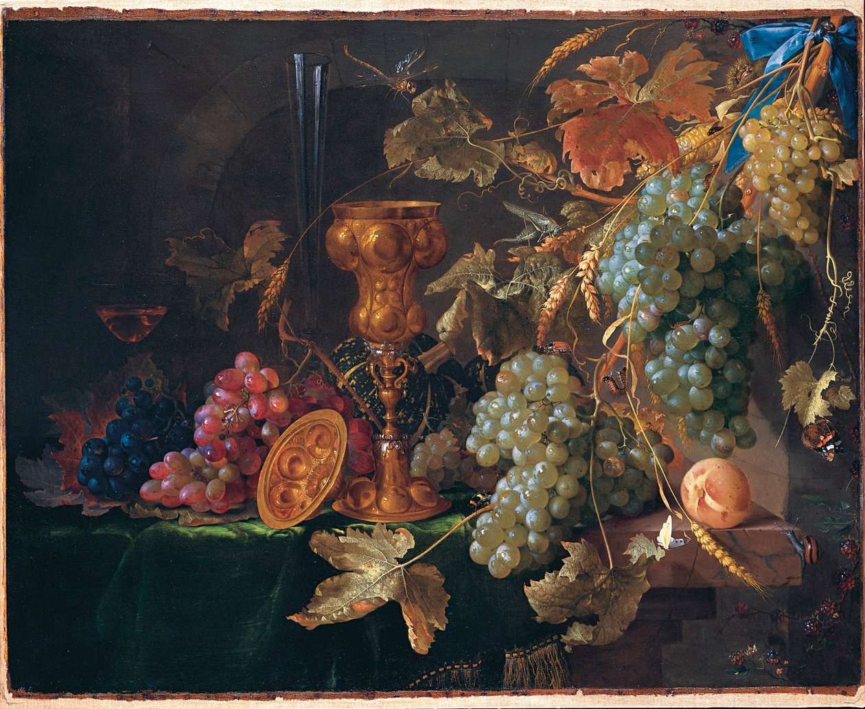 Stilleven met druiven door Jan Davidsz. de Heem