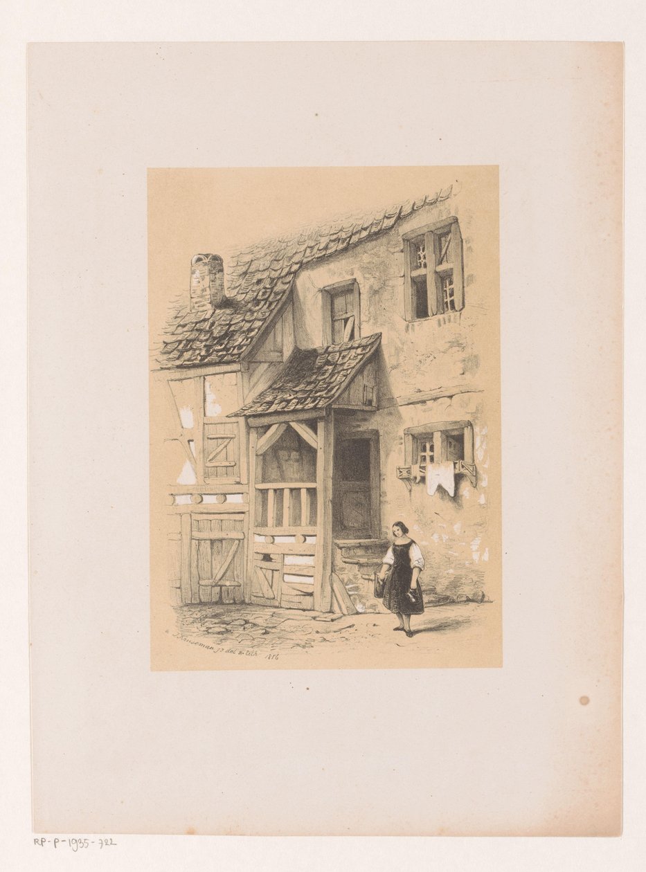 Façade van een woonhuis door Jan Diederikus Kruseman