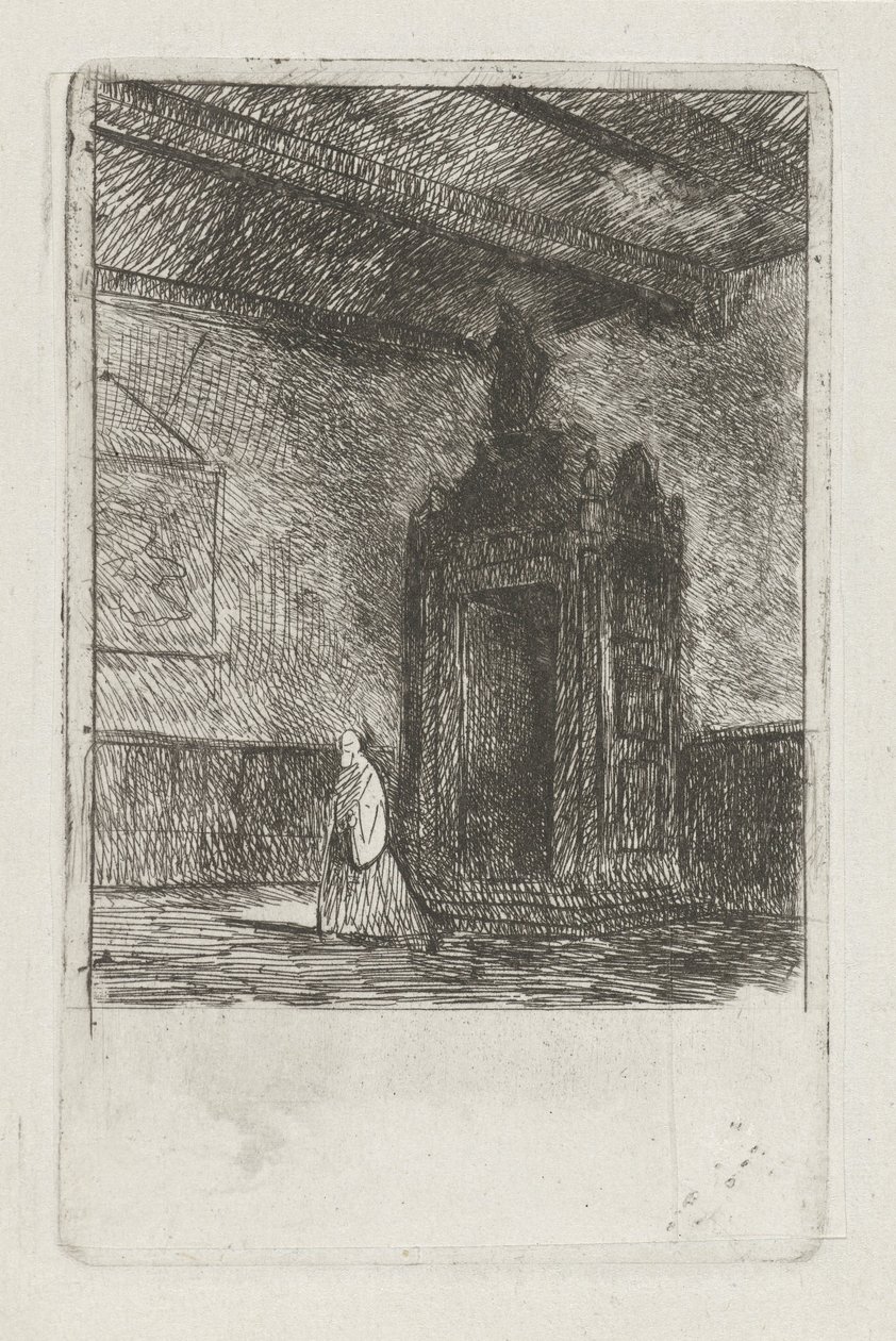 Interieur van een liturgisch gebouw door Jan Diederikus Kruseman