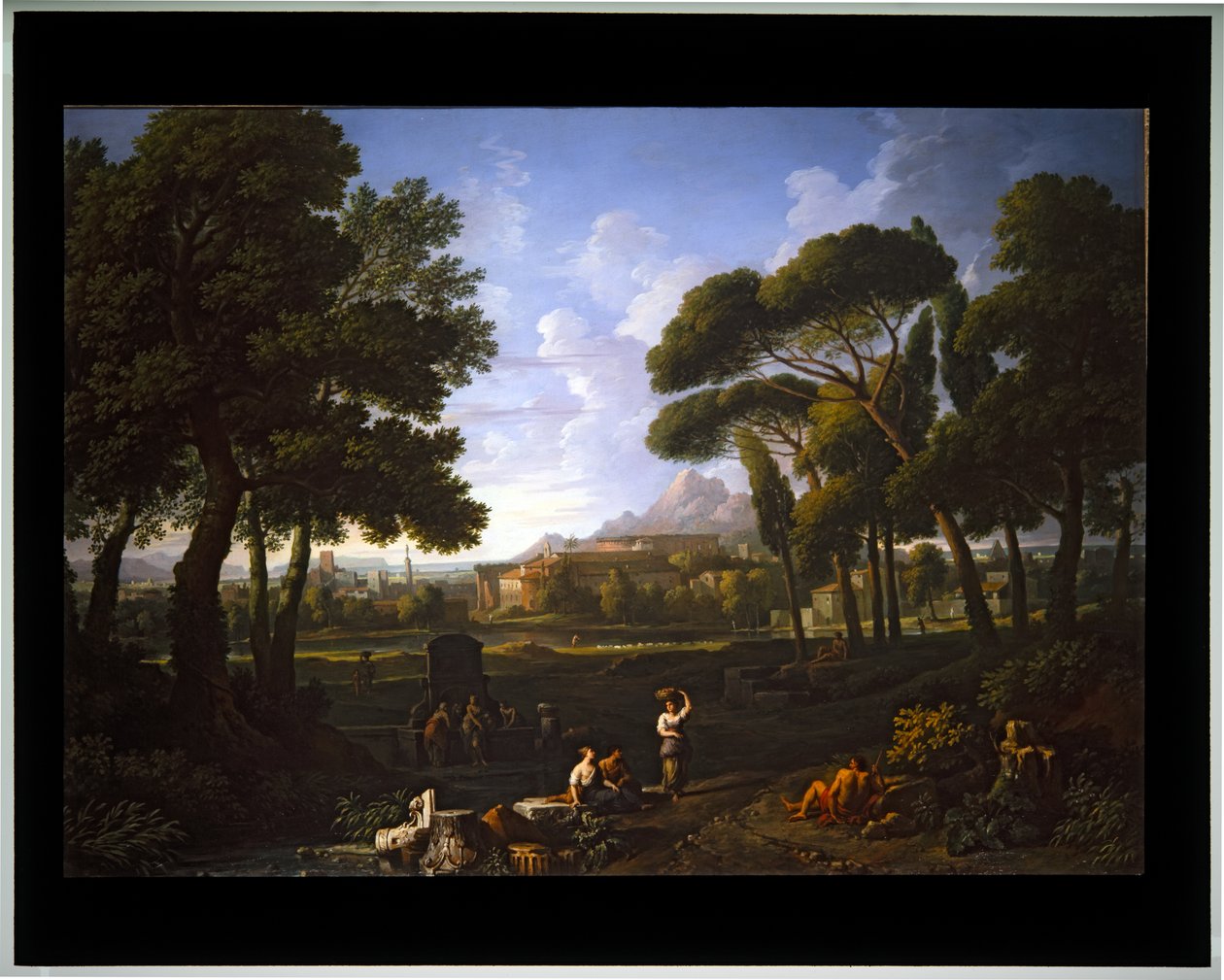 Landschapsfantasie uitzicht op Rome door Jan Frans van (1662 1749) Bloemen