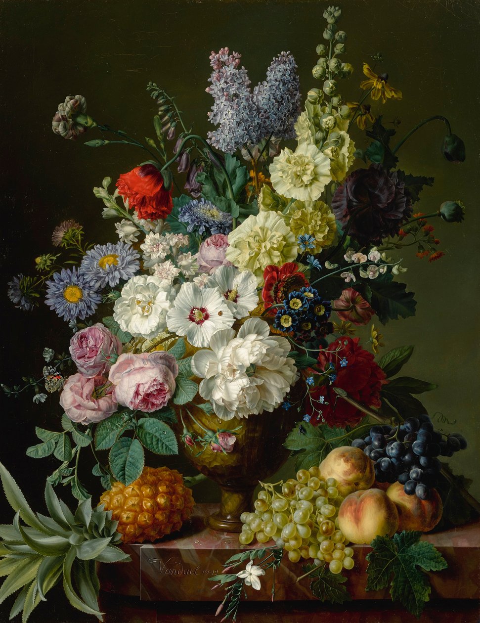 Stilleven van bloemen in een vaas door Jan Frans van Dael