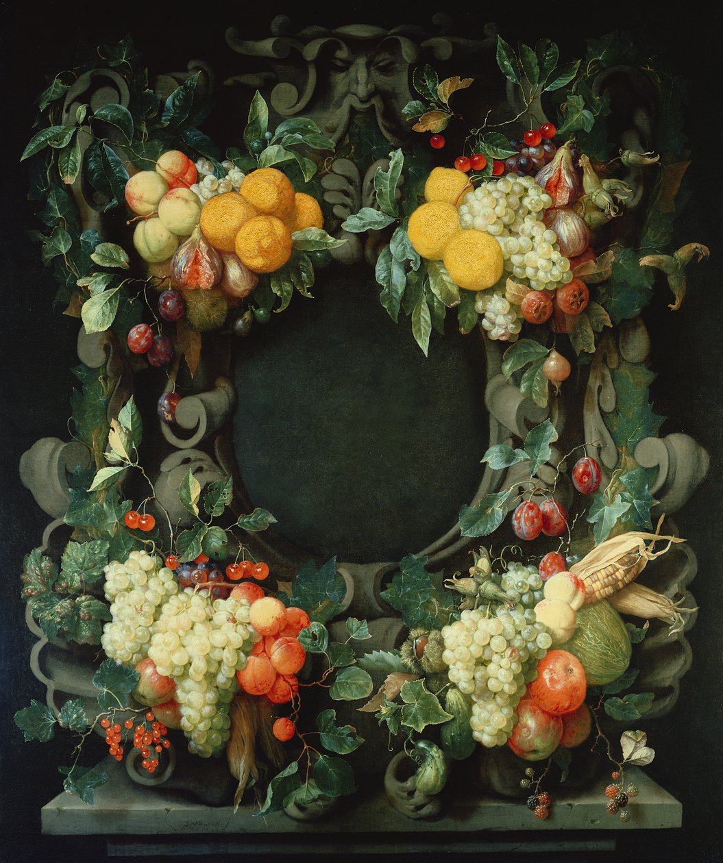 Krans van Fruit rond een Lege Niche door Jan Frans van Son