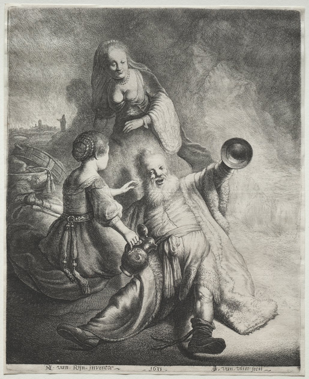Lot en zijn dochters, 1600s door Jan Georg van Vliet