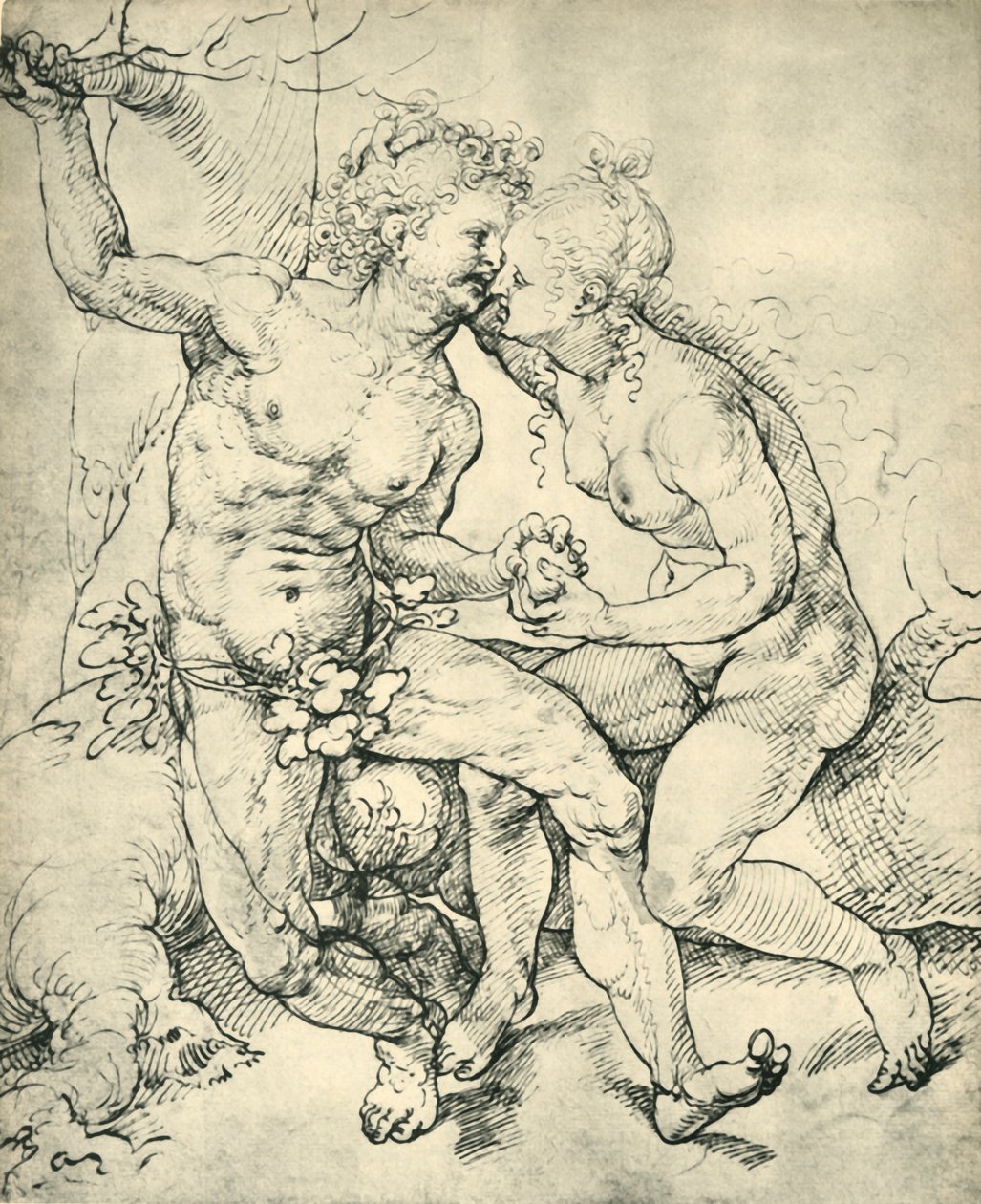 Adam en Eva, 1520-1525, 1943 door Jan Gossaert