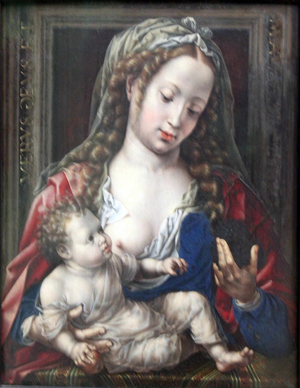 Duits: Maria mit dem Kind Maria met het Christuskind door Jan Gossaert