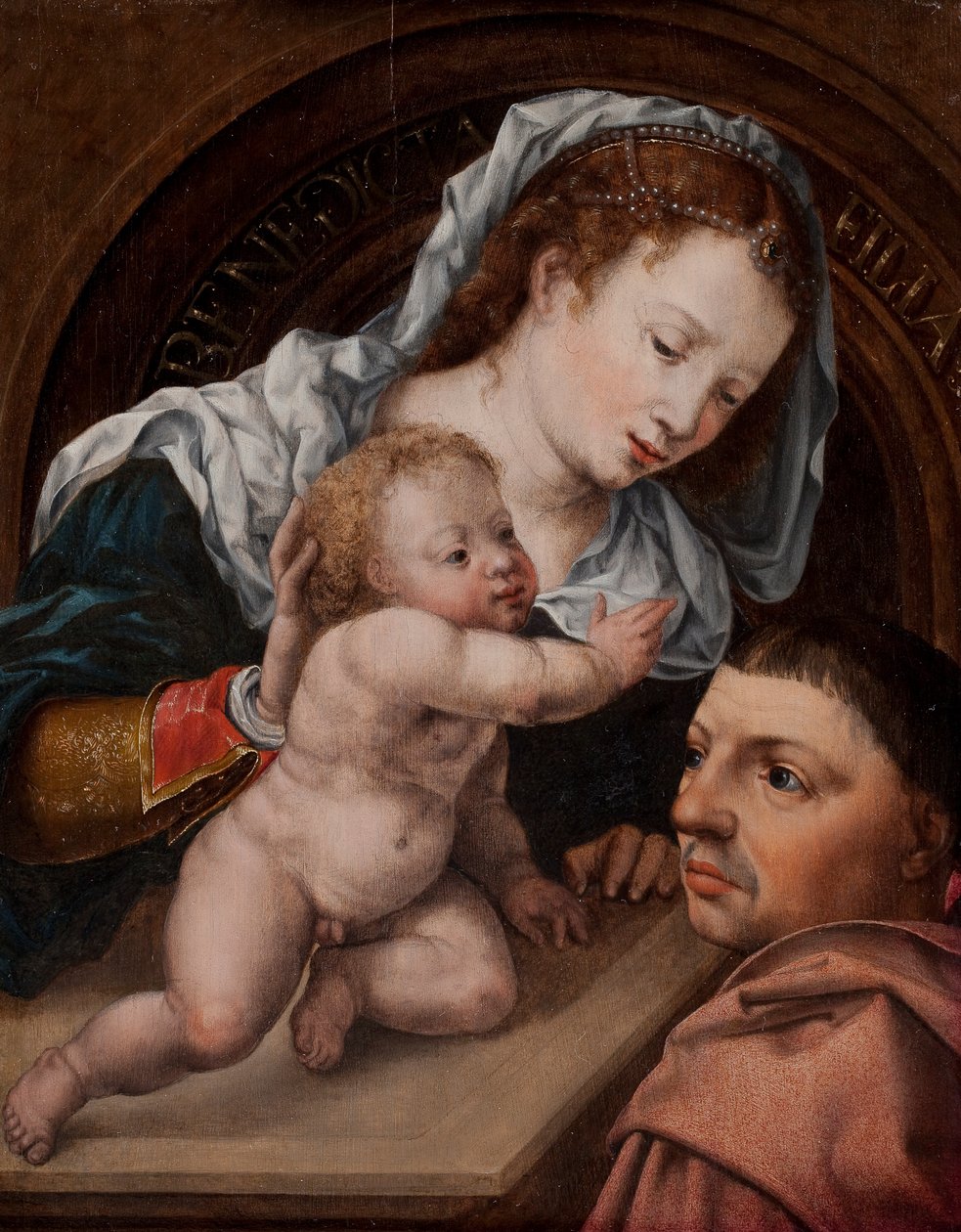 Maria met Jezus en de Schenker van het Schilderij door Jan Gossaert