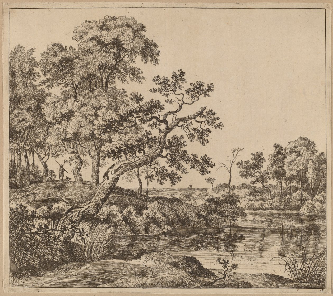 Landschap met een Gebogen Boom door Jan Hackaert