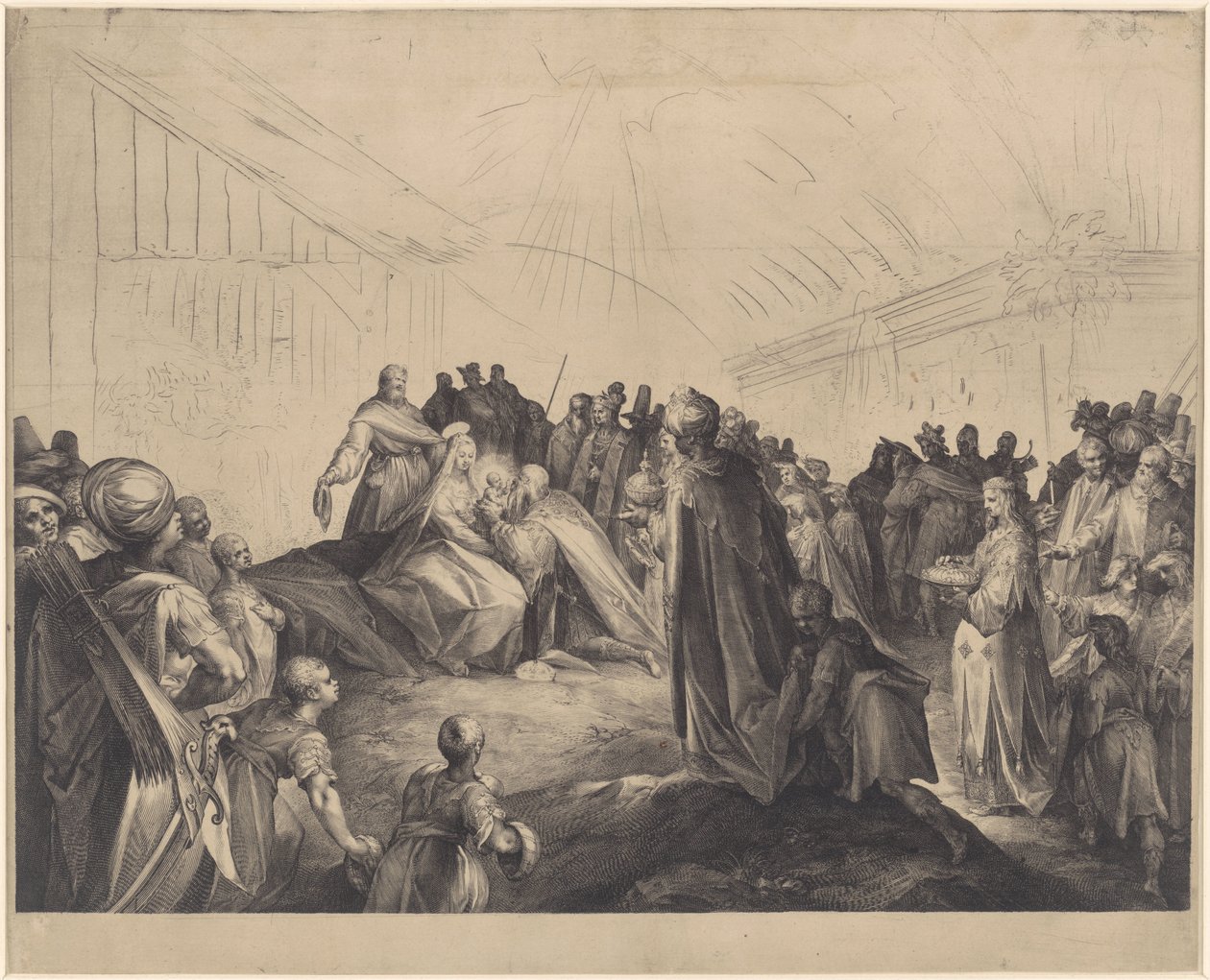 Aanbidding door de koningen door Jan Harmensz. Muller