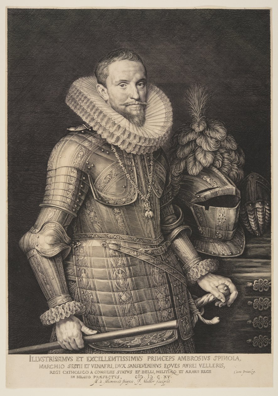 Ambrogio Spinola, bevelhebber van de Spaanse legers in de Nederlanden door Jan Harmensz. Muller