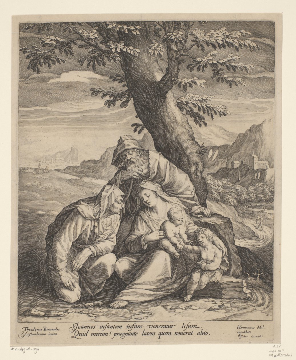 Heilige Familie met Elisabet en Johannes de Doper door Jan Harmensz. Muller