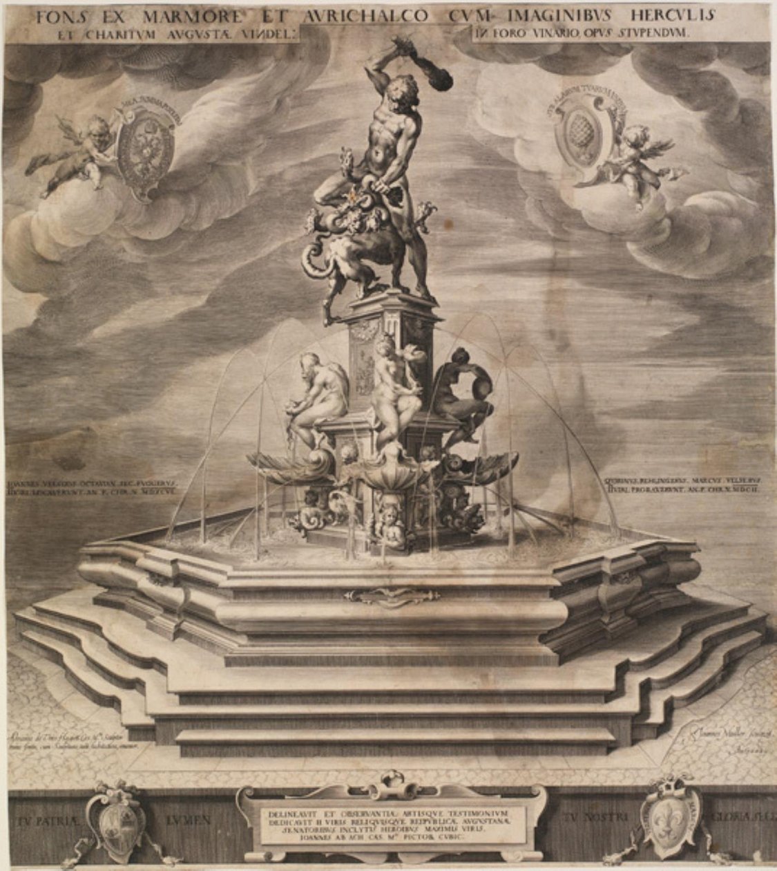 Herculesfontein in Augsburg door Jan Harmensz. Muller