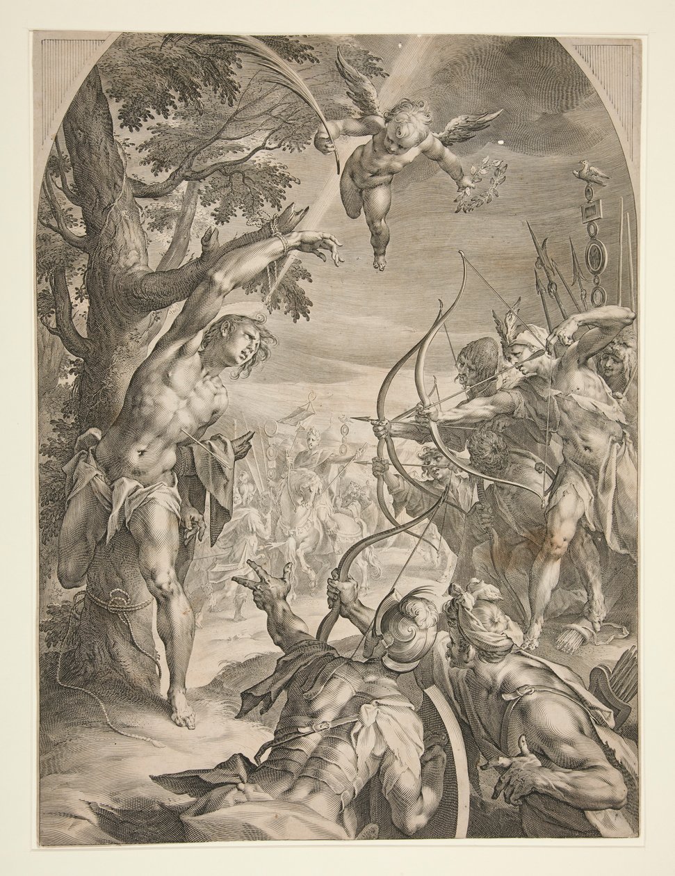 Martelaarschap van Sint Sebastiaan door Jan Harmensz. Muller