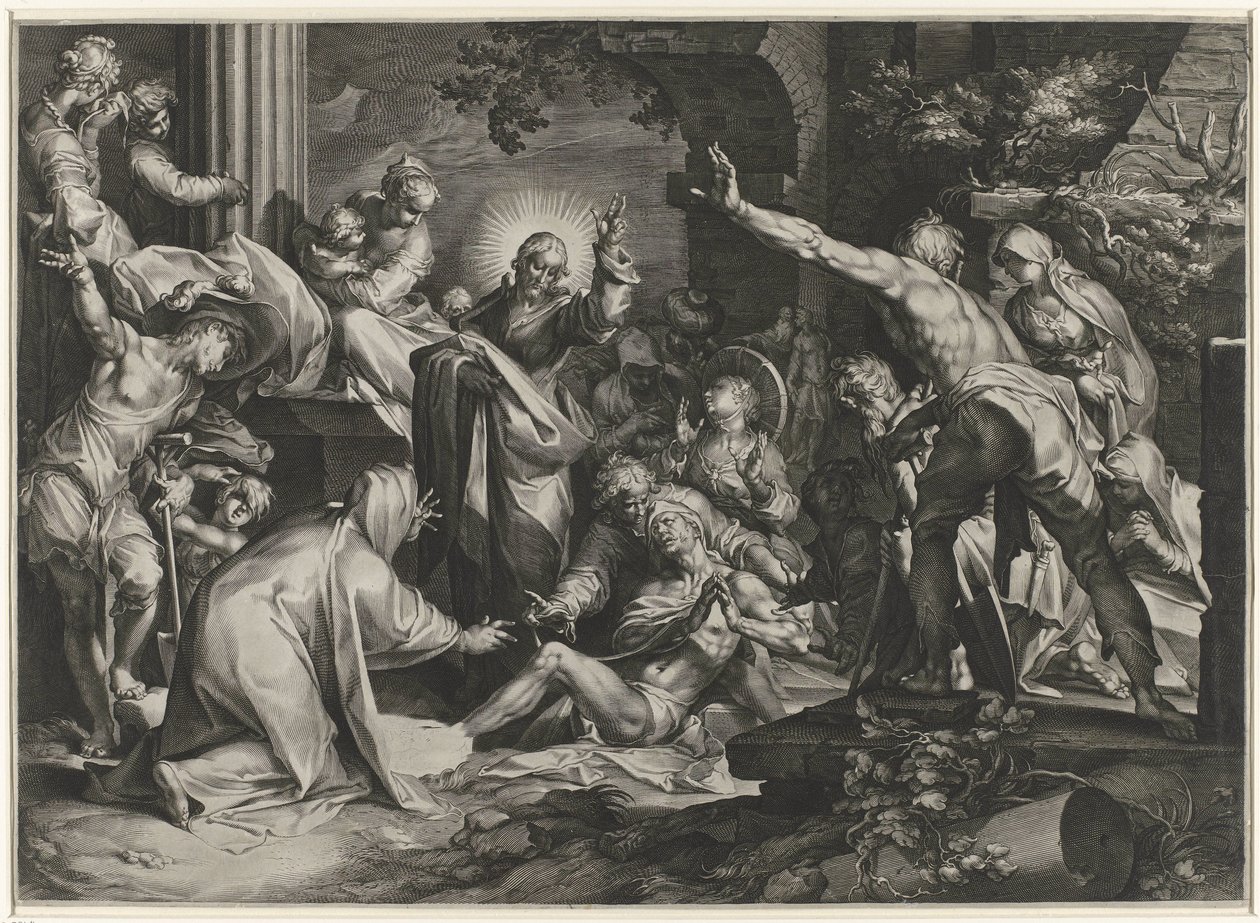 Opwekking van Lazarus door Jan Harmensz. Muller