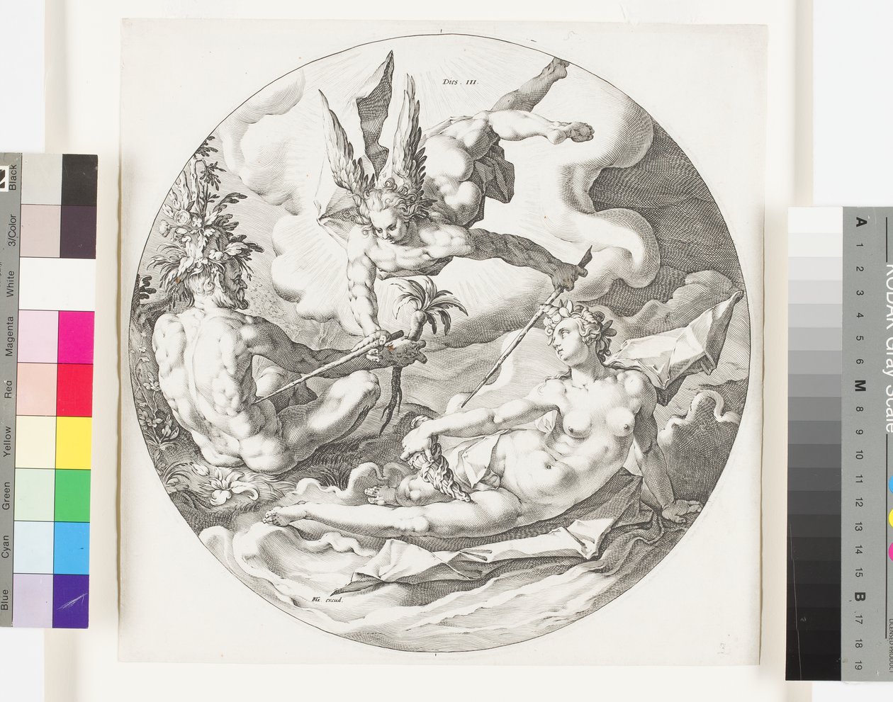 De Schepping van Droog Land en de Zeeën, c.1589 door Jan Harmensz Muller