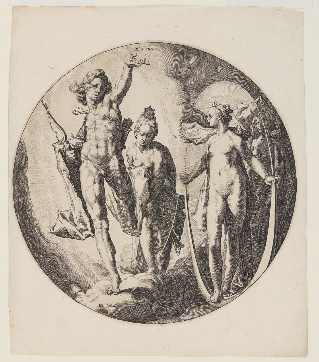 De vierde dag, plaat 5, uit Schepping van de wereld door Jan Harmensz. Muller