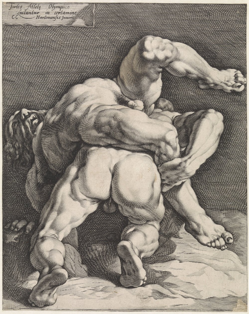 Twee worstelaars door Jan Harmensz. Muller