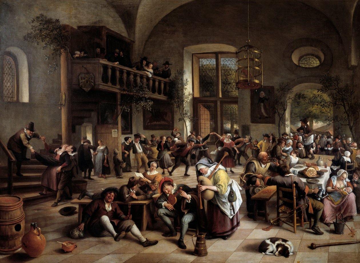 Feest in een herberg door Jan Havicksz. Steen