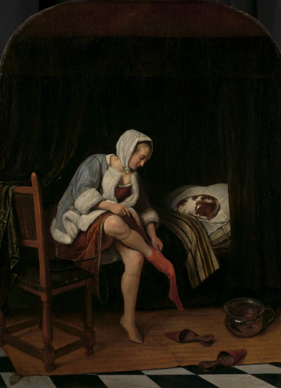 Vrouw bij haar Toilet door Jan Havicksz. Steen