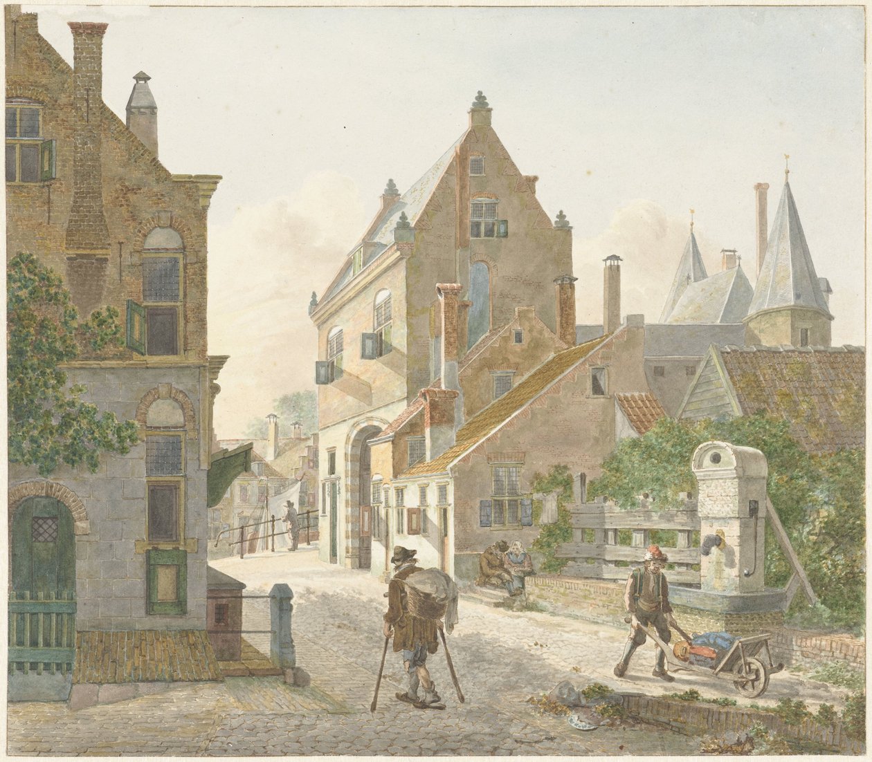 De Waardpoort en de Oude Gracht in Utrecht door Jan Hendrik Verheijen